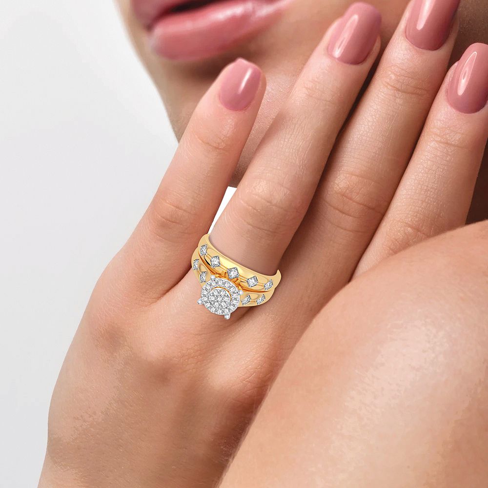 10K 0.76CT DIAMOND TRIO SET