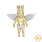 10KY 0.60CTW DIAMOND ANGEL WITH CROWN - SMALL