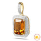 10KY 0.50CTW DIAMOND 2-ROW PENDANT WITH 7.00CT SYN