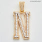 10KY+W 4.65CTW DIAMOND TWO TONE INITIAL PENDANT