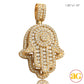 14KY 3.65CTW DIAMOND HAMZA PENDANT - ROUND CLUSTER