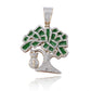 10KY 0.65CTW DIAMOND MONEY TREE PENDANT WITH GREEN
