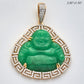 10KY 1.60CTW DIAMOND JADE BUDDHA - GREEK KEY