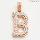 10KR 1.00CTW DIAMOND 3D TWO TONE LETTER PENDANT