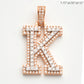 10KR 1.10CTW DIAMOND 3D TWO TONE LETTER PENDANT