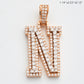 10KR 1.10CTW DIAMOND 3D TWO TONE LETTER PENDANT