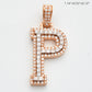 10KR 0.75CTW DIAMOND 3D TWO TONE LETTER PENDANT