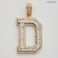 10KY 1.20CT BAGUETTE DIAMOND INITIAL PENDANT