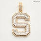 10KY 1.20CT BAGUETTE DIAMOND INITIAL PENDANT