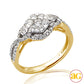 14KY 1.00CTW DIAMOND ROUND V-PRONG CLUSTER HEAD BR