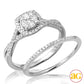 14KW 0.50CTW DIAMOND ROUND CLUSTER BRIDAL SET WITH
