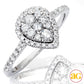 14KW 0.60CTW DIAMOND PEAR CLUSTER RING WITH HALO