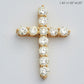 14KY 4.80CTW DIAMOND 11 STONE 3-PRONG CROSS