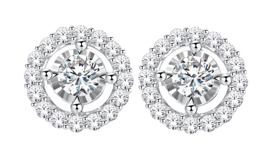 14 Karat Yellow Gold 0.25 Carat Diamonds Round Earrings-0128013-YG