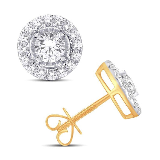 14 Karat Yellow Gold 0.50 Carat Diamonds Round Earrings-0128063-YG