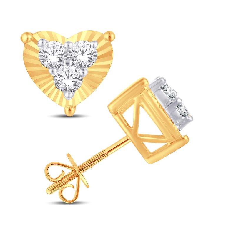 10 Karat White Gold 0.25 Carat Diamonds Heart Earrings-0125734-WG