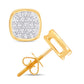 10 Karat Yellow Gold 0.10 Carat Diamonds Cushion Earrings-0126097-YG