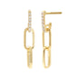 14KY 0.25CTW DIAMOND DANGLING PAPERCLIP EARRINGS
