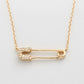 14KY 0.10CTW DIAMOND SAFETY PIN NECKLACE