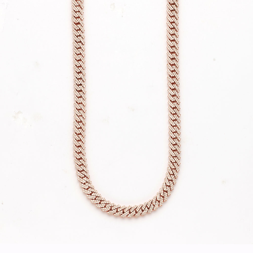10KR 16.75CTW DIAMOND SQUARE CUBAN CHAIN