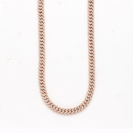 10KR 16.75CTW DIAMOND SQUARE CUBAN CHAIN