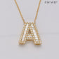 14KY 0.50CTW BAGUETTE DIAMOND ALPHABET NECKLACE