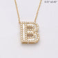 14KY 0.40CTW BAGUETTE DIAMOND ALPHABET NECKLACE