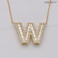 14KY 0.50CTW BAGUETTE DIAMOND ALPHABET NECKLACE