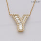 14KY 0.50CTW BAGUETTE DIAMOND ALPHABET NECKLACE