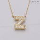14KY 0.40CTW BAGUETTE DIAMOND ALPHABET NECKLACE