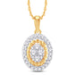 10 Karat White Gold 0.15 Carat Diamonds Oval Pendant-0825961-WG