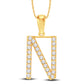 10 Karat White Gold 0.27 Carat Diamonds Initial (N) Pendant-0825443-WG