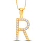 10 Karat All Yellow Gold 0.28 Carat Diamonds Initial (R) Pendant-0825444-ALY