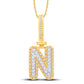 10 Karat Two-Tone (Yellow and White) Gold 0.31 Carat Diamonds Initial (N) HipHop Pendant-1026157-YW