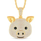 10 Karat All Yellow Gold 3.47 Carat Diamonds Pig Face HipHop Pendant-1025875-ALY
