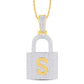 10 Karat Yellow Gold 0.97 Carat Diamonds Lock HipHop Pendant-1026215-YG