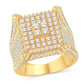 10 Karat All Yellow Gold 4.27 Carat Diamonds Square Men's Ring-0325892-ALY