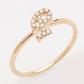 14KY 0.10CTW DIAMOND SMALL INITIAL RING