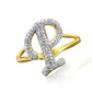 14KY 0.25CTW DIAMOND INITIAL RING