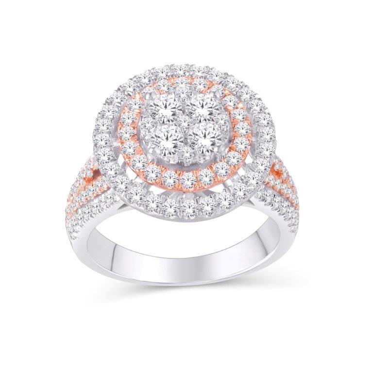 10 Karat White Gold 2.05 Carat Diamonds Round Ladies Ring-0225767-WG