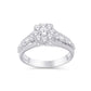 14 Karat White Gold 1.05 Carat Diamonds Flower Ladies Ring-0225576-WG