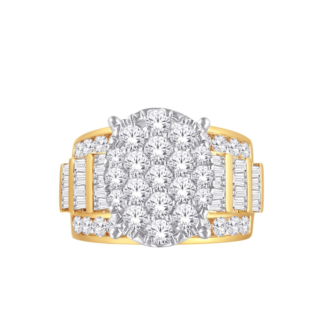10 Karat Yellow Gold 3.00 Carat Diamonds Oval Ladies Ring-0226250-YG