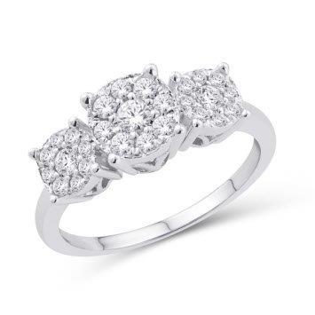 10 Karat Yellow Gold 0.50 Carat Diamonds Cushion Ladies Ring-0226336-YG