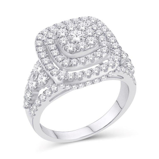10 Karat Yellow Gold 1.98 Carat Diamonds Cushion Ladies Ring-0226951-YG