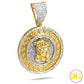 10KY 0.75CTW DIAMOND GREEK KEY JESUS HEAD MEDALLIO