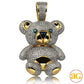 10KY 2.75CTW GREEN AND WHITE DIAMOND TEDDY BEAR