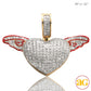 10KY 0.70CTW DIAMOND HEART PENDANT W/ RED ENAMEL
