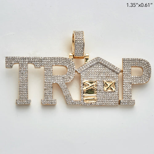 10KY 2.75CTW DIAMOND TRAP TEXT PENDANT