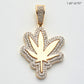 10KY 1.10CTW DIAMOND HERBAL MEDICINE LEAF PENDANT