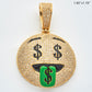 10KY 3.15CTW DIAMOND MONEY FACE EMOJI PENDANT